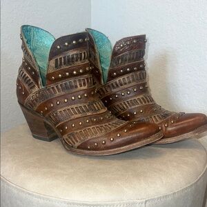 Studded Brown Ankle Boots